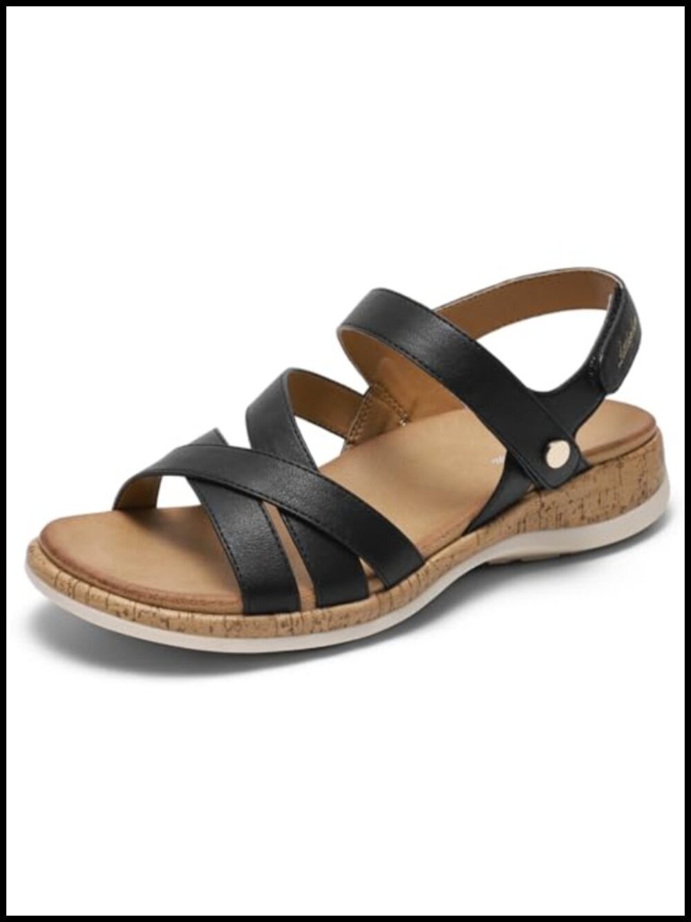 Orthopedic Flat Sandals with Arch Support, Adjustable Straps for Women